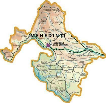 Harta județului Mehedinți